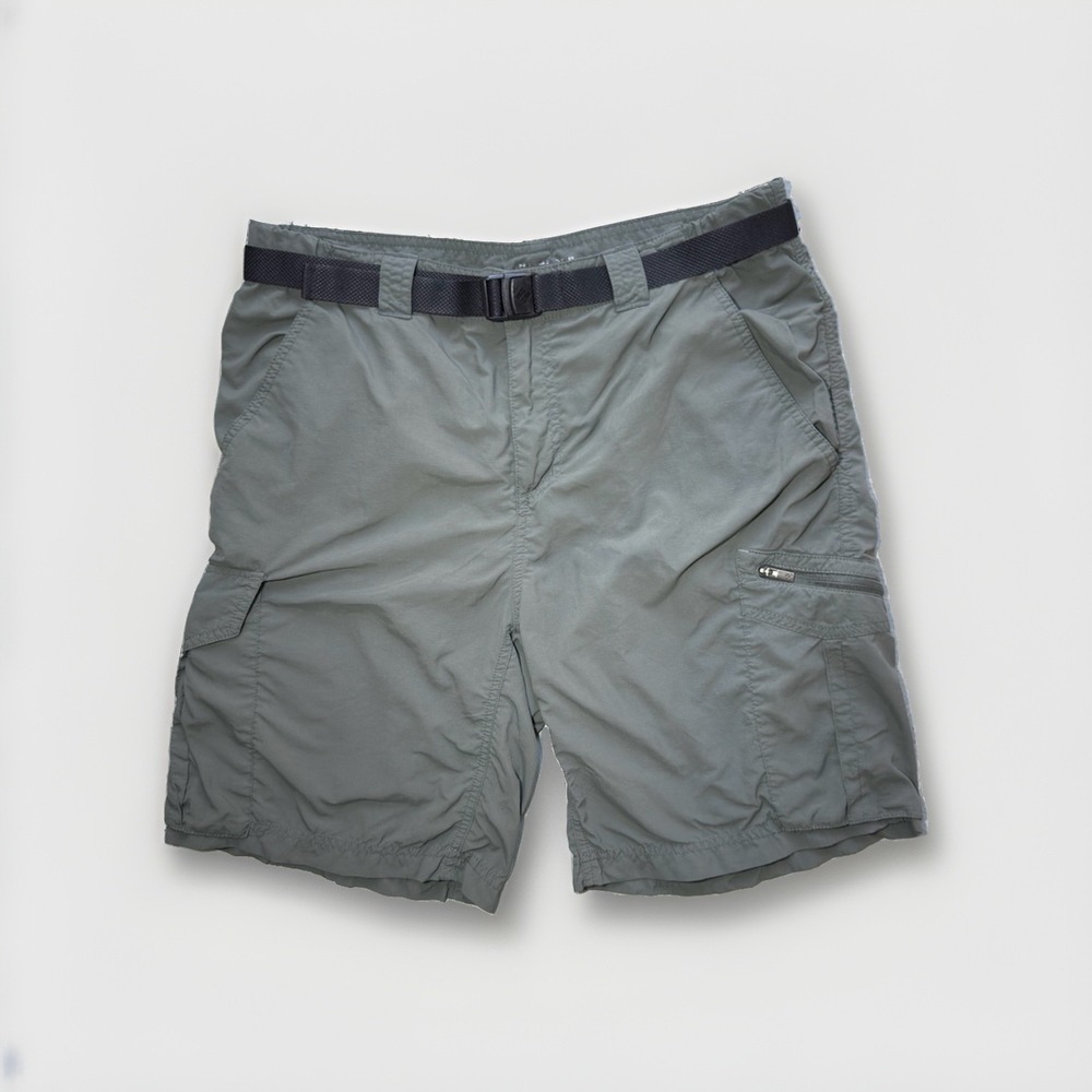 Columbia Men's Cargo Shorts Gray 32 Outdoor Hiking Sun Protection Belt